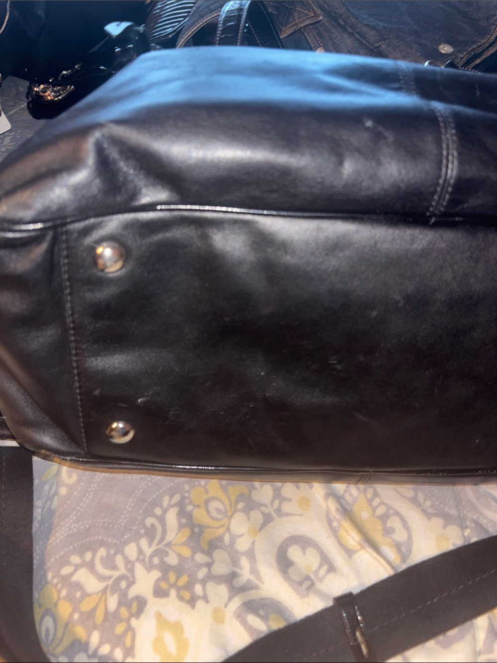 Coach Addison F18374 Black Leather Pleated Satchel with Removable Strap - Picture 6 of 11